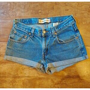 Levi's Upcycled 550 Cuffed Rigid Denim Shorts size 28